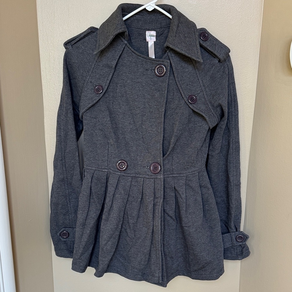 Aqua Women's cotton Gray Double-Breasted soft XS like new